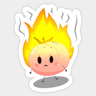 Flaming Peach Sticker